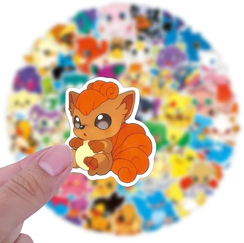 Miniatura 3 de Paquete de 100 calcomanías kawaii, impermeables, de vinilo, anime, lindas calcomanías de dibujos animados para botella de agua, laptop, teléfono,