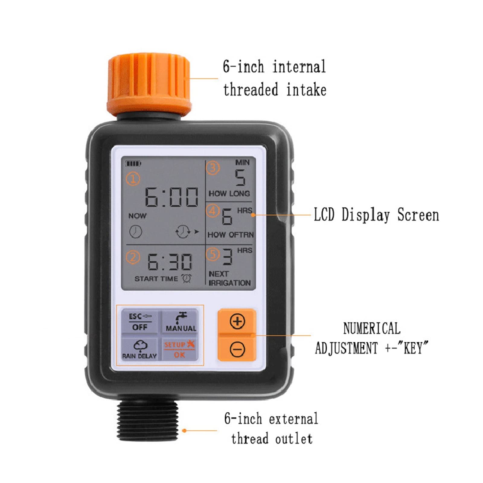 Kit di irrigazione a goccia automatica Elettronico intelligente LCD Visualizza di irrigazione del controller irrigatore Timer del giardino esterno Strumento di dispositivo di irrigazione automatico pe