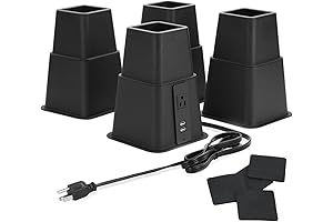 Adjustable Bed Riser with Power Outlet and USB