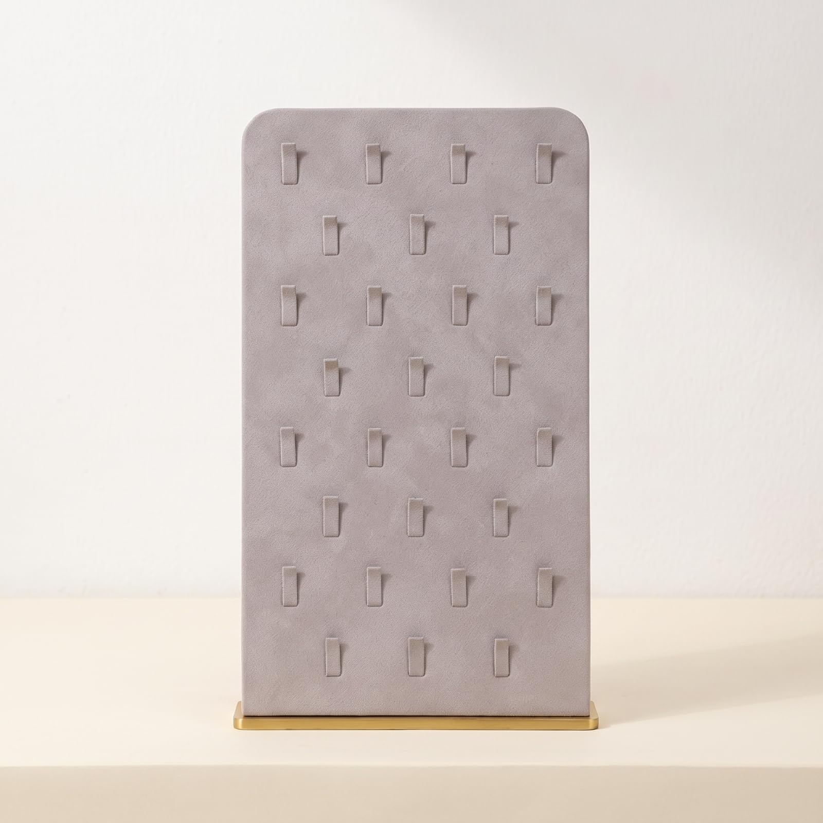 Espositore con Base in Metallo | Elegante, Salvaspazio, gioielli, per Boutique, Grigio, 28 Slot