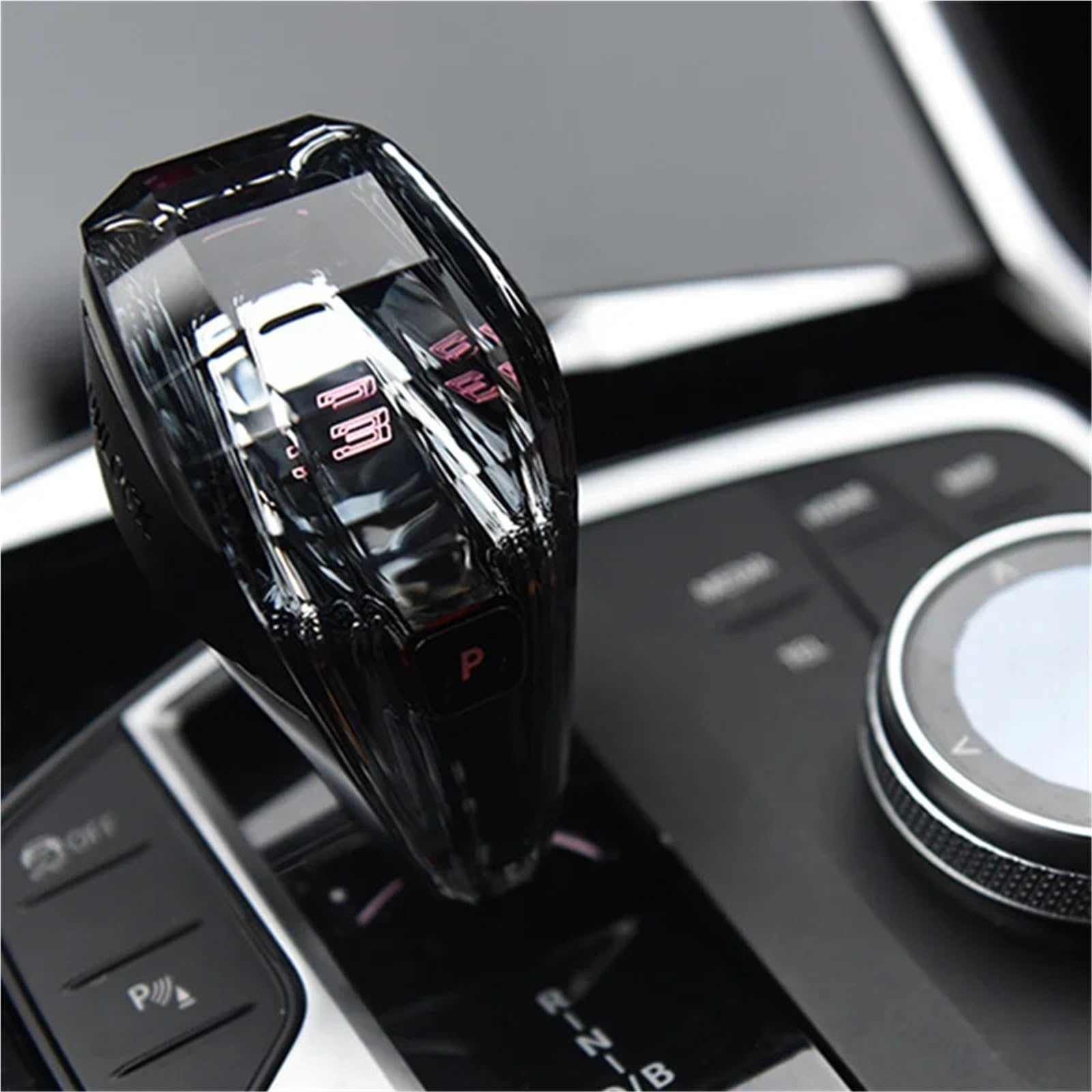 skórzana dźwignia zmiany biegów Gałka zmiany biegów samochodu Crystal pasuje do BMW serii 2 3 4 I3i4ix3x5x6x7 Gear Handle bez demontażu Instalacja