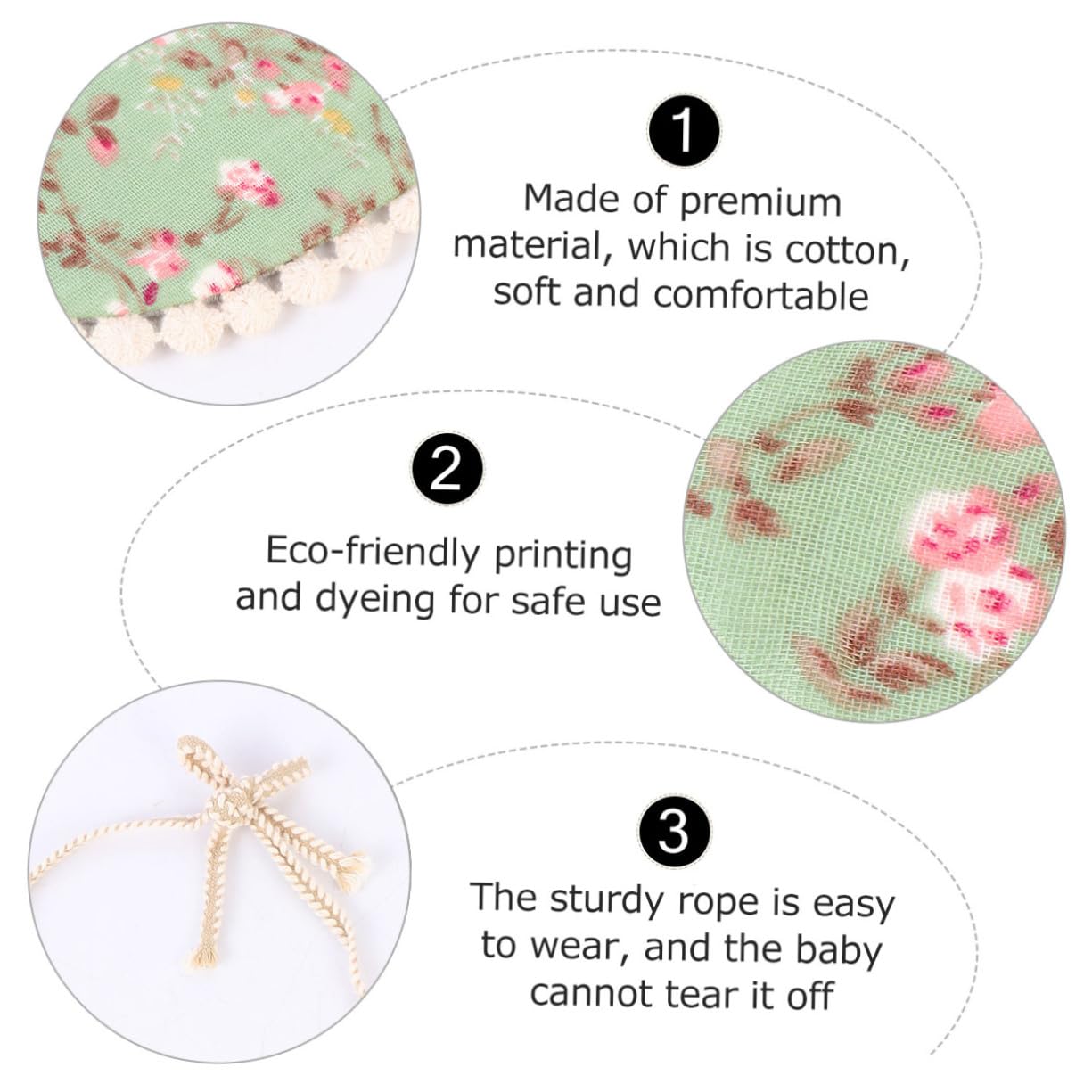 UPKOCH 6piezas Baberos De Algodón Para Bebés Doble Capa Unisex Absorbentes y Ajustables Perfectos Para Alimentación Rechazo De Saliva