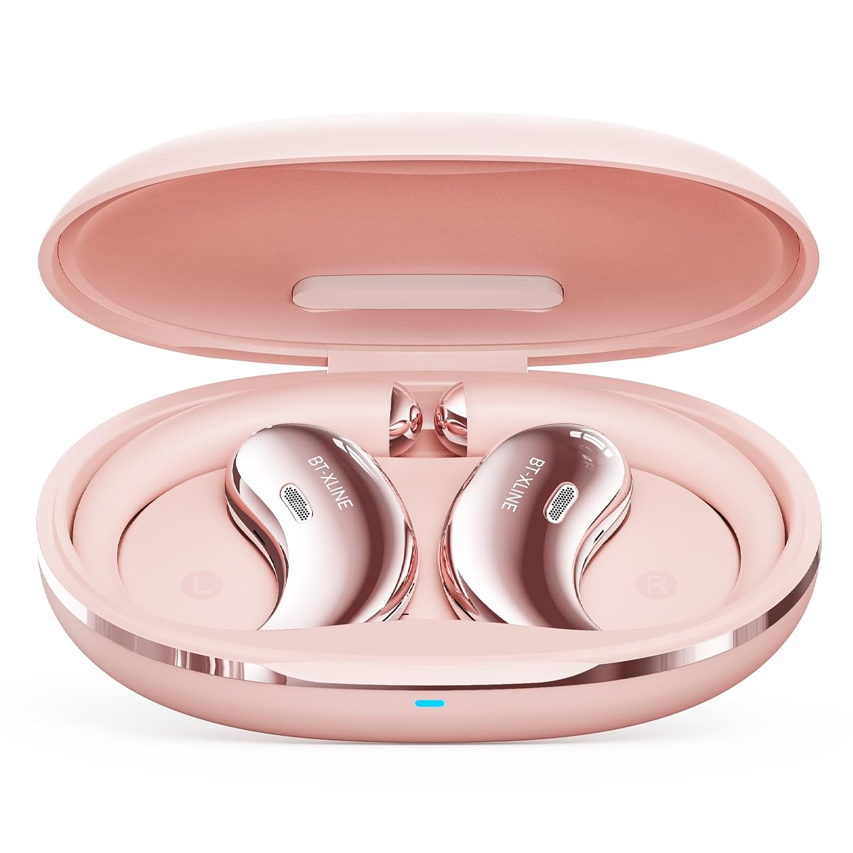 PINK BEVCEFCC Open Ear Bluetooth Headphones, Bluetooth 6.0, Open Ear Earbuds, 36H Playtime, Flex EarHook for Sports, Running, Workouts - Comfortable Lightweight Earbuds with Touch Control (Pink)