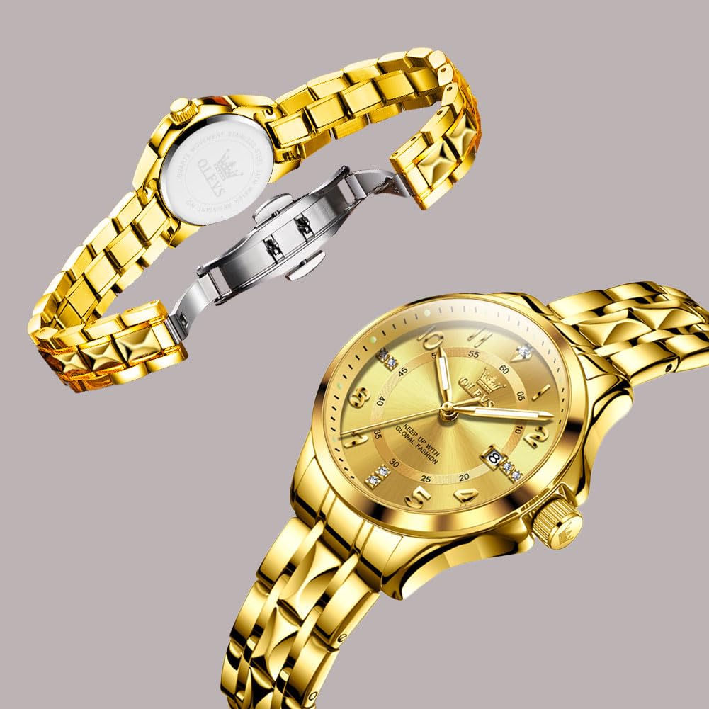 Raitown Orologio da Donna in Acciaio Inossidabile Quarzo Impermeabile Quadrante da 30mm e Scala Digitale Regalo di Moda Orologi Donna Disponibile in Argento Oro e Nero