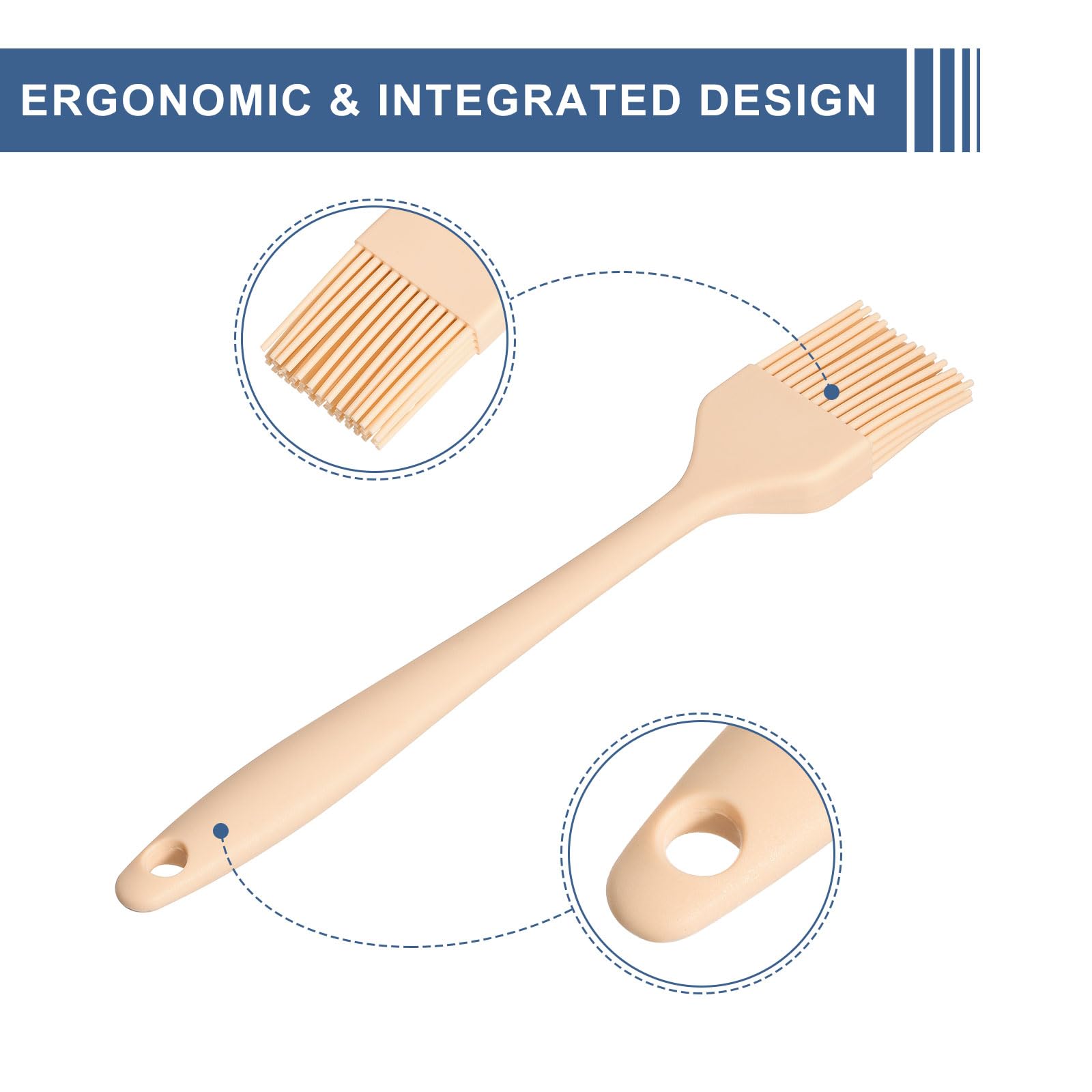Uxcell Silicone Basting Brush - 8" Flexible Baking Brush For Cooking & Grilling (White) - View #9