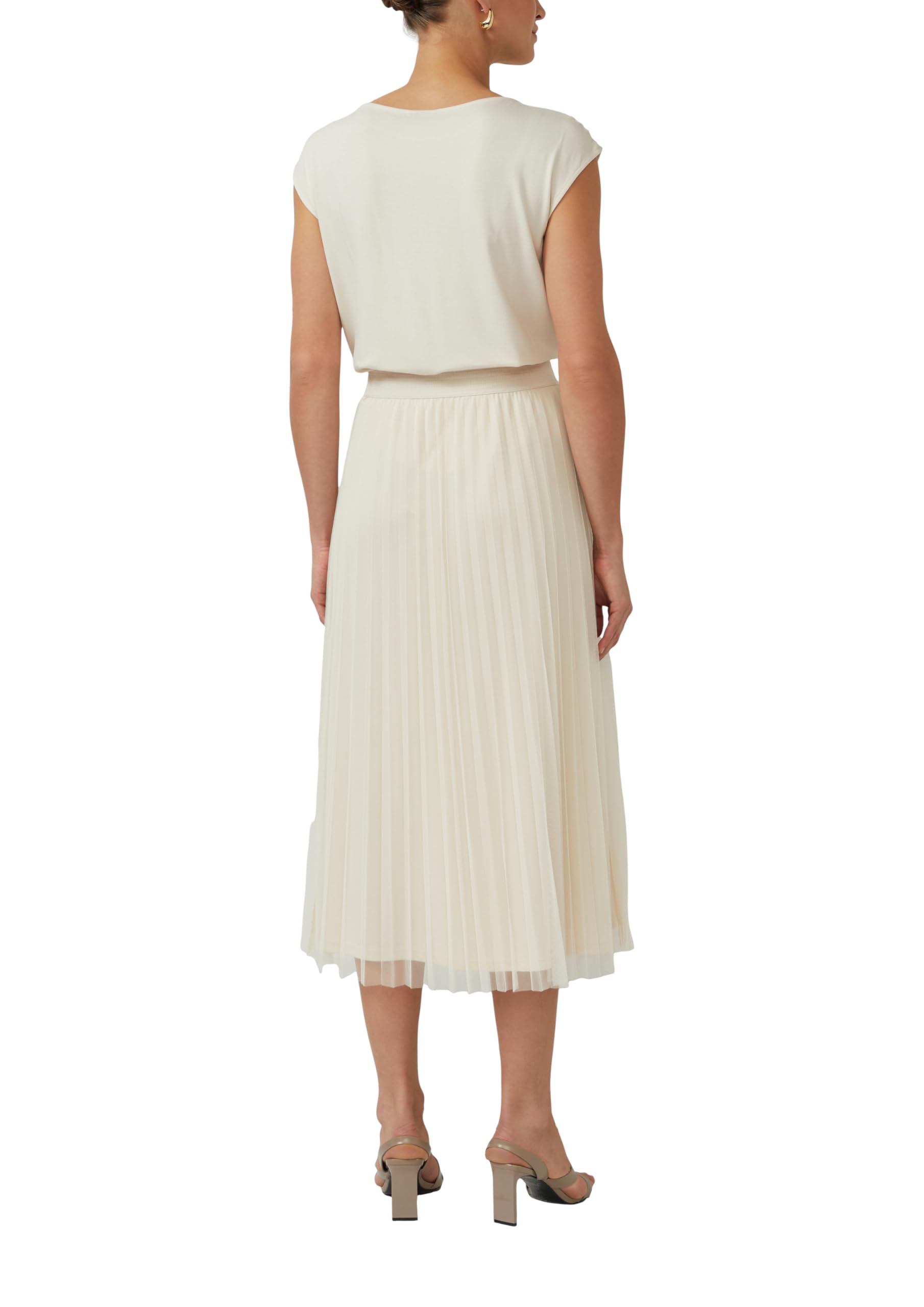 s.Oliver Plissierter Midi-Meshrock mit Jerseyfutter