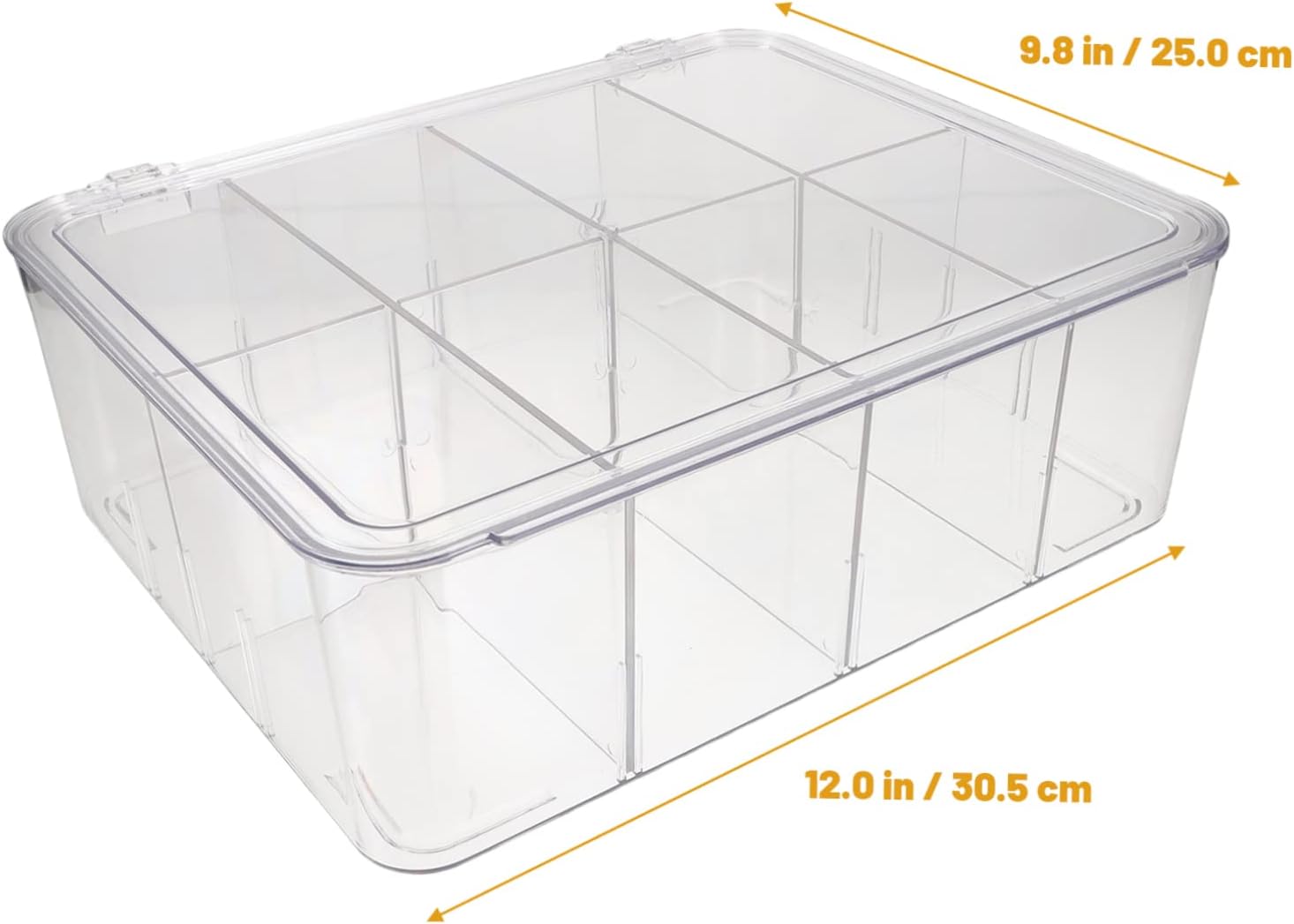 Divided Clear Tea Bag Organizer Box with Lid Versatile Storage for Tea Bags Coffee Bags and Snacks Smooth Edges for Safe Use Home Kitchen Office and More