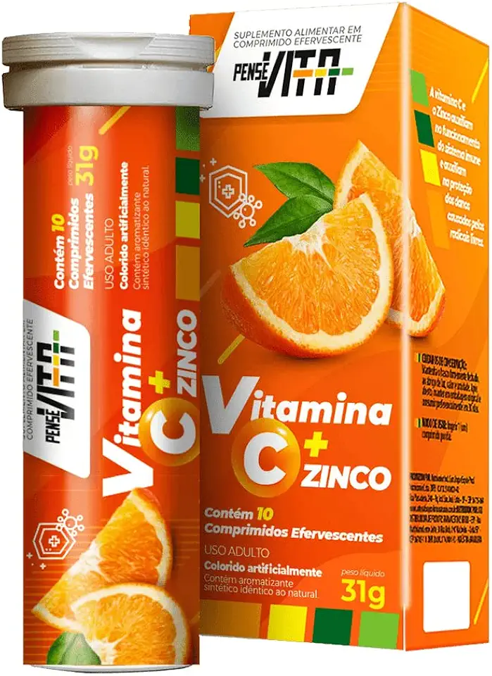Vitamina C + Zinco Com 10 Comprimidos Efervescentes