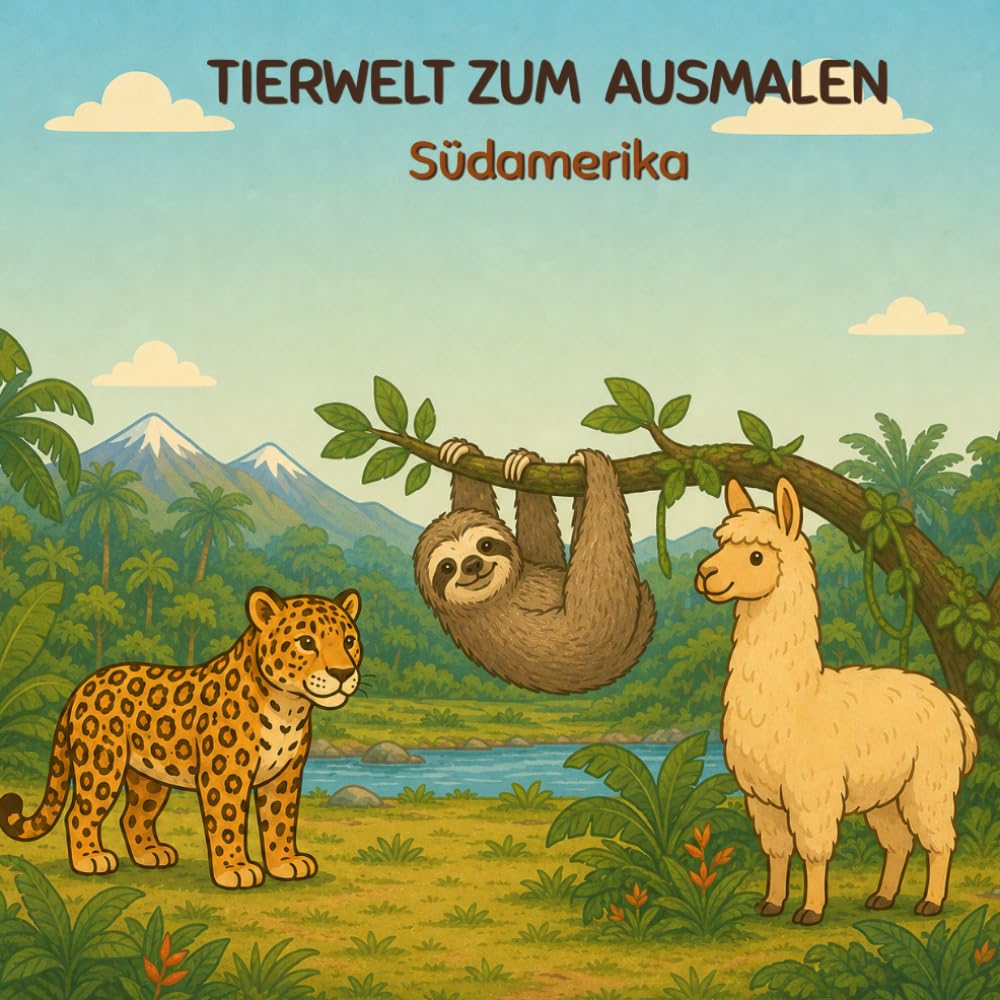 Tiere aus Südamerika – Mein Lern-Malbuch: 30 Ausmalmotive mit Jaguar, Faultier, Lama & Co. – Südamerikas Tierwelt entdecken, Wissen erweitern & ... – Lern-Malbuch Reihe für Kinder ab 3 Jahren)