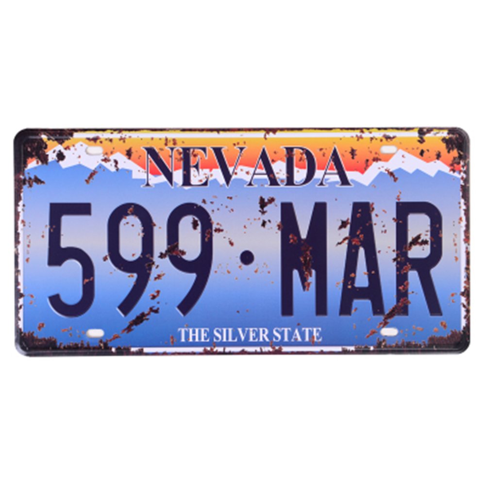 Eureya NEVADA 599 MAR Auto License Plate Car Tag Home/Cafe Bar/Pub/Restaurant/Exhibition Wall Decor Vintage Plaque 6"x12"