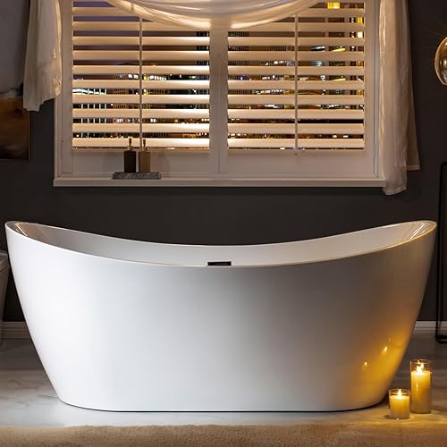 Woodbridge - Grifo contemporáneo independiente para tina, color blanco