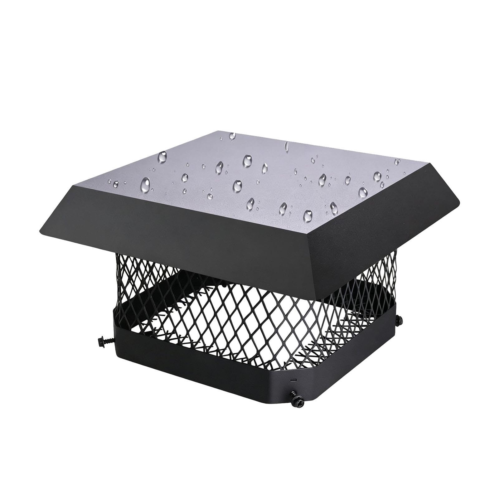 Capot de Cheminée Carré en Acier Carbone Émaillé, pour Cheminée en Brique
