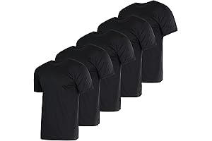 5 Pack: Men's Short Sleeve Dry Fit Active Crew Neck T Shirt...