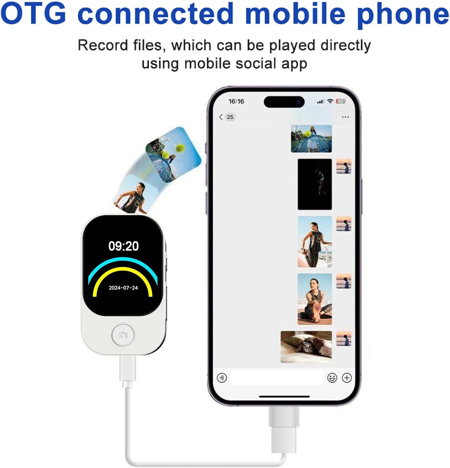 MP3 Player with Camera, 2.01" Touch Screen Bluetooth 5.4 Portable HiFi Music MP3 MP4 Player with FM Radio, Speaker, E Book, Alarm Clock (32G Small Memory Card)