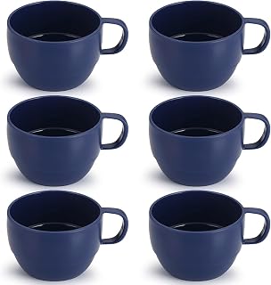 Coffee Mugs Set of 6, Coffee Cups 12oz, Durable Light Weight Plastic Mugs for Home, Outdoor, Picnic, Camping, Idea Birthday Gift