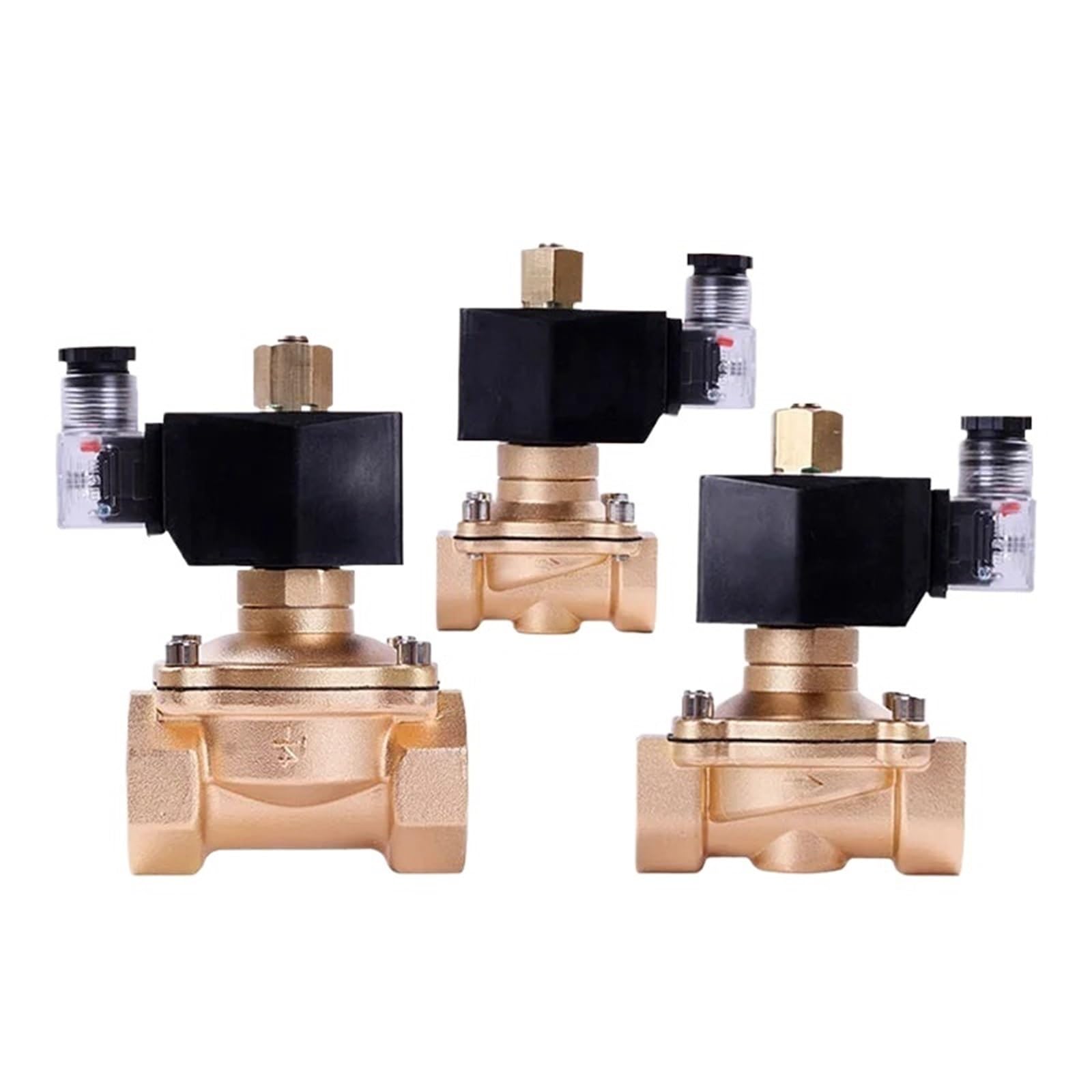 Uyqukggpsn 2 Brass Normally Open Solenoid Valve 1/2" 3/4" 1" " Electric Water Valve 12V 4V 110V 20V(2",Epdm-Seal_110vac)