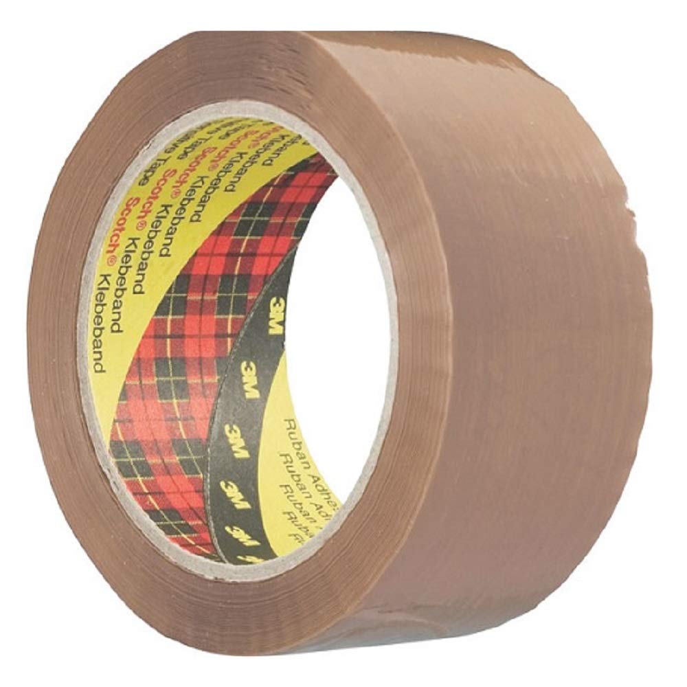 (1)3M Scotch BUFF Brown Packaging Parcel Tape 50mm x 66m - Pack of 2