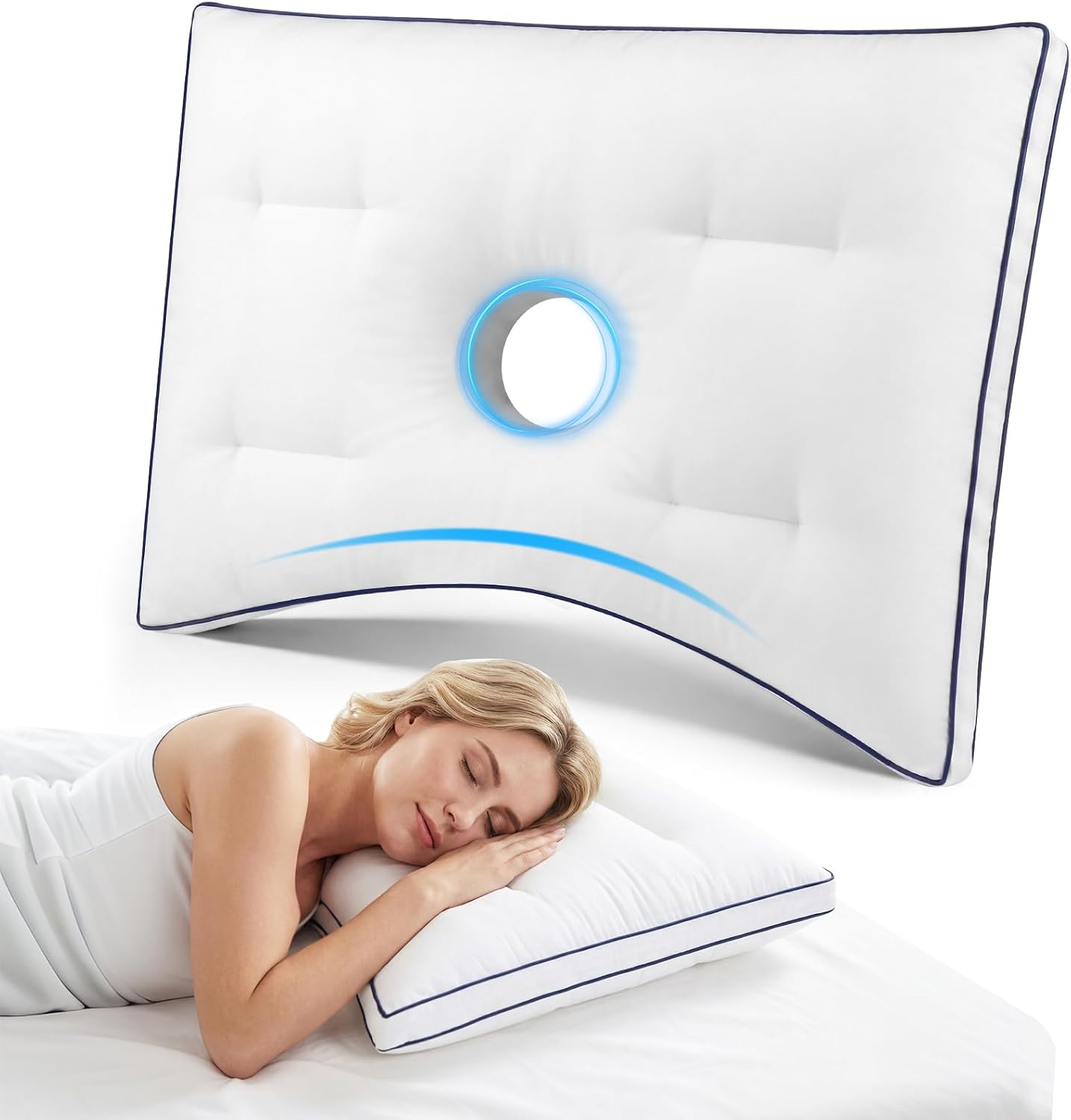 Ear Piercing Pillow for Side Sleepers | Relieves Ear Pain & Pressure, Supports Piercing & Surgery Recovery, Adjustable Cotton Fill, Ergonomic Ear Hollow