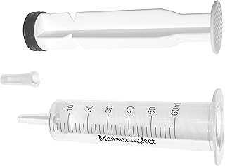 20 Pack Plastic Syringe for Measuring Scientific Measurement Syringes Multiple Uses Labs watering Feeding Large (60ml) By MeasuringJect