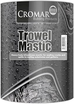 CROMAR Trowel Mastic   Heavy-Duty Bituminous Mastic for Roofing and Building Repairs | 1L