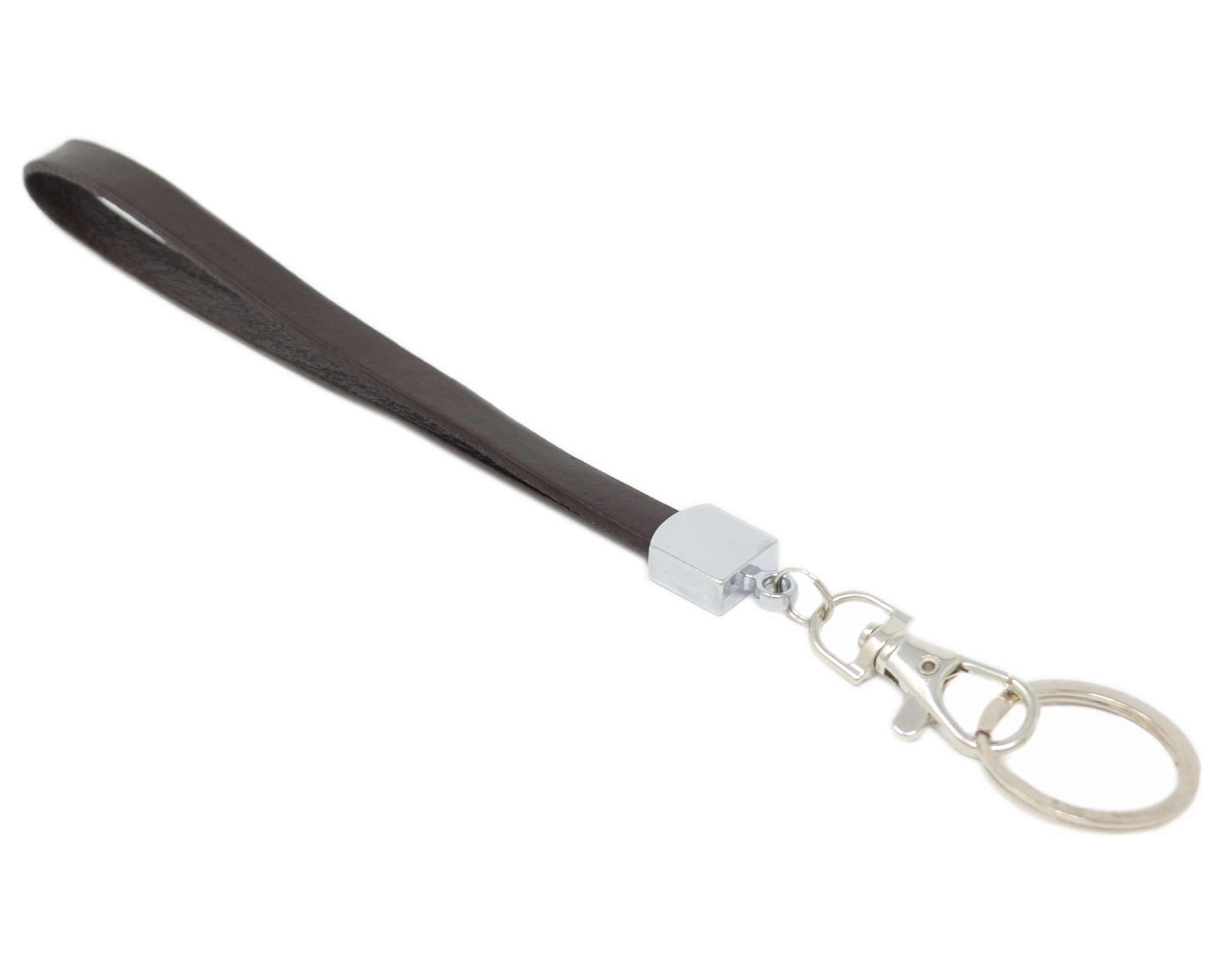 Genuine Leather wristlets for ID Badge Holder, Key fob Cell Phone, Key, USB, Camera, Purse (Brown)