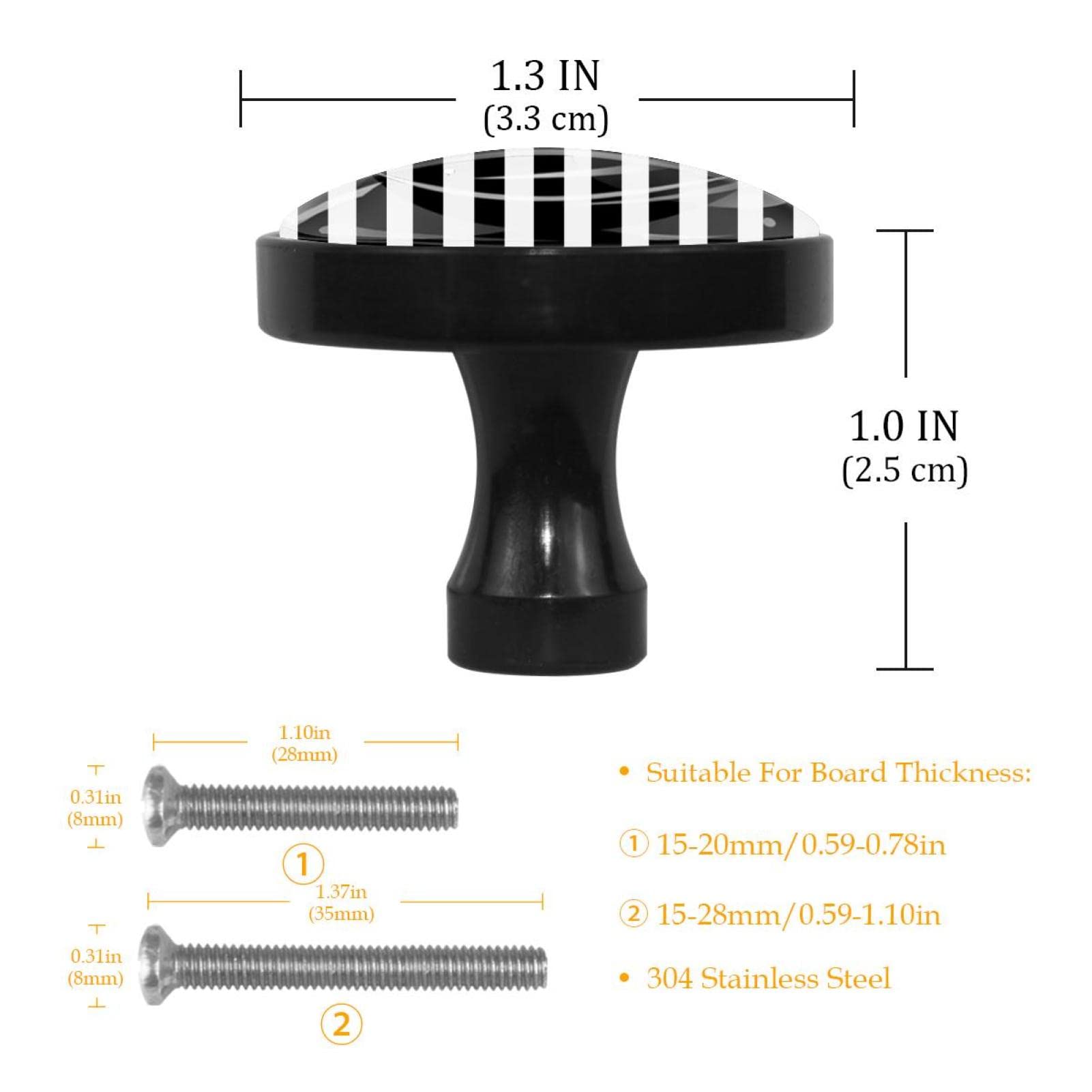 Checkerboard Black & White Drawer Pulls – Decorative Cabinet Handles & Knobs For Kitchen, Dresser, Furniture (Set Of 2)