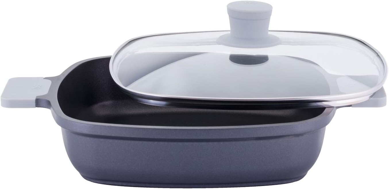 TVS Serving Pan Die-Cast Aluminium Induction, Black, 28cm / eckig