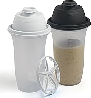 Vista 7 de SIGNORA WARE Shaker Bottles - Botella de plástico para batido de proteínas de 17 onzas para batidos y licuados de reemplazo de comidas, bebidas