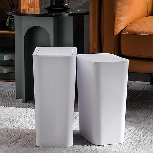 HANAMYA Paquete de 2 botes de basura delgados de 10 litros con tapa superior de presión, cubo de basura de 2.6 galones, para el hogar, oficina,