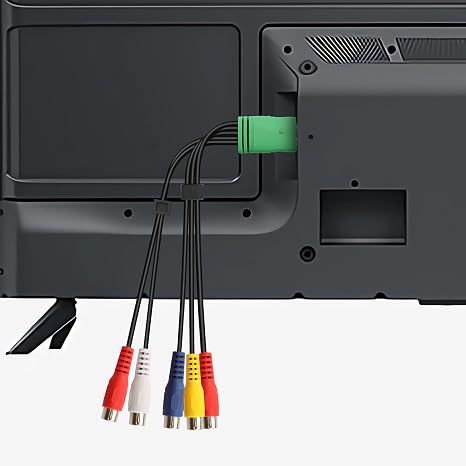 GINTOOYUN 3.5mm+2.5mm to 5RCA Audio Video Adapter Cable 0.3m 3.5mm Male 2.5mm Male to 5 RCA Female Plug AV Component Adapter Cable for LED LCD TV(0.65FT)