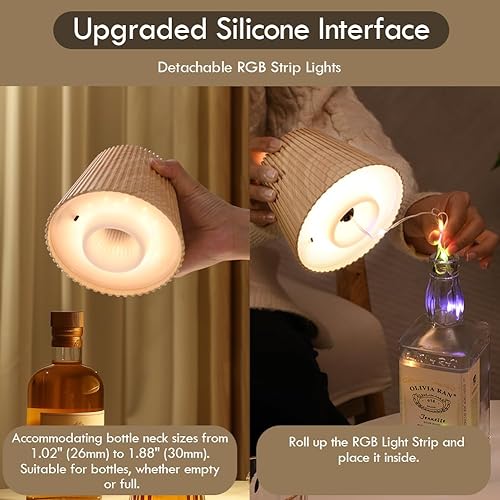 Miniatura 3 de WILIT Pantallas inalámbricas para lámparas de mesa, luces de botella de vino de brillo de 3 niveles, lámparas de escritorio geniales para decoración