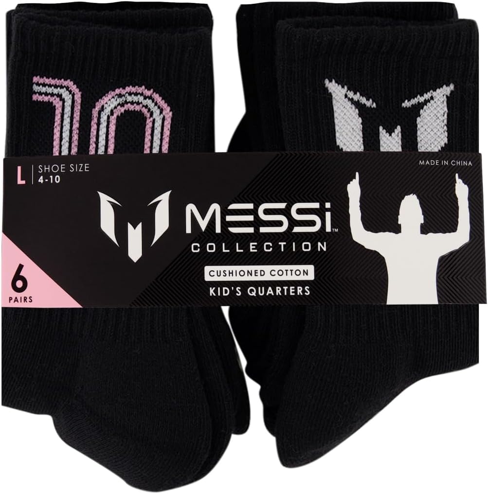 Messi Girls Lifestyle No-Show Socks, 6-Pack Kids Socks, Soft & Stretchy, Comfortable - Image 5