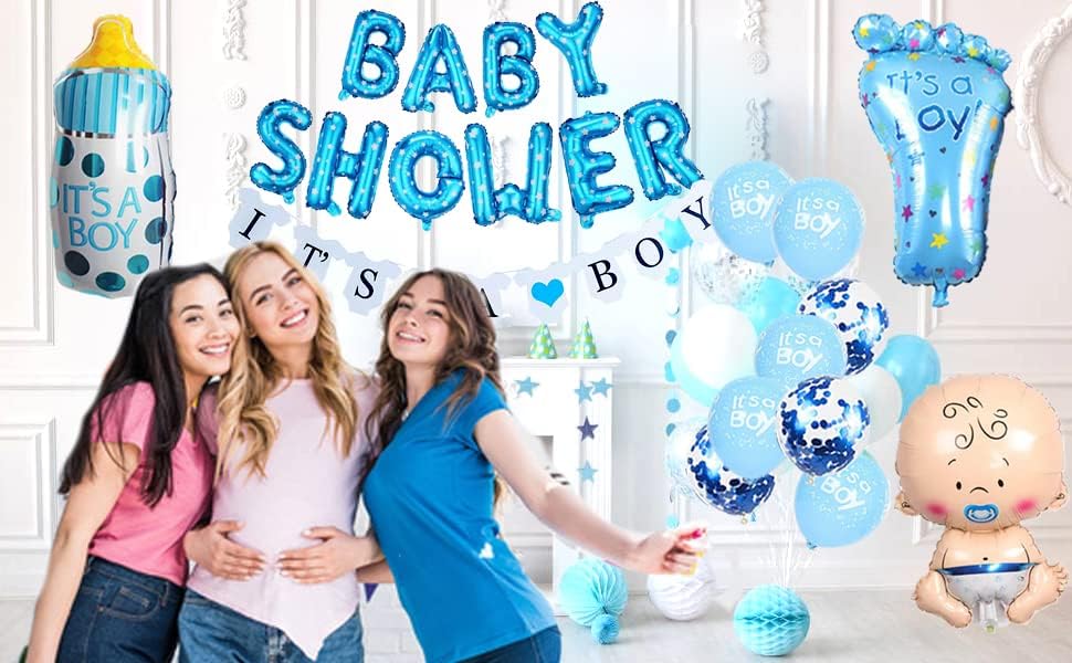 Baby Shower Decorations for Boy 10 Baby Boy Shower Blue Balloons Set, Its a Boy Banner, Mummy to Be Sash - Image 3