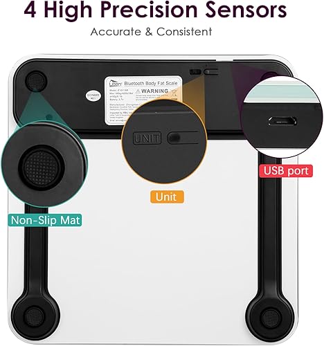 Miniatura 3 de Uten Báscula de grasa corporal inteligente BMI báscula digital de baño, báscula de peso inalámbrica, analizador de composición corporal con