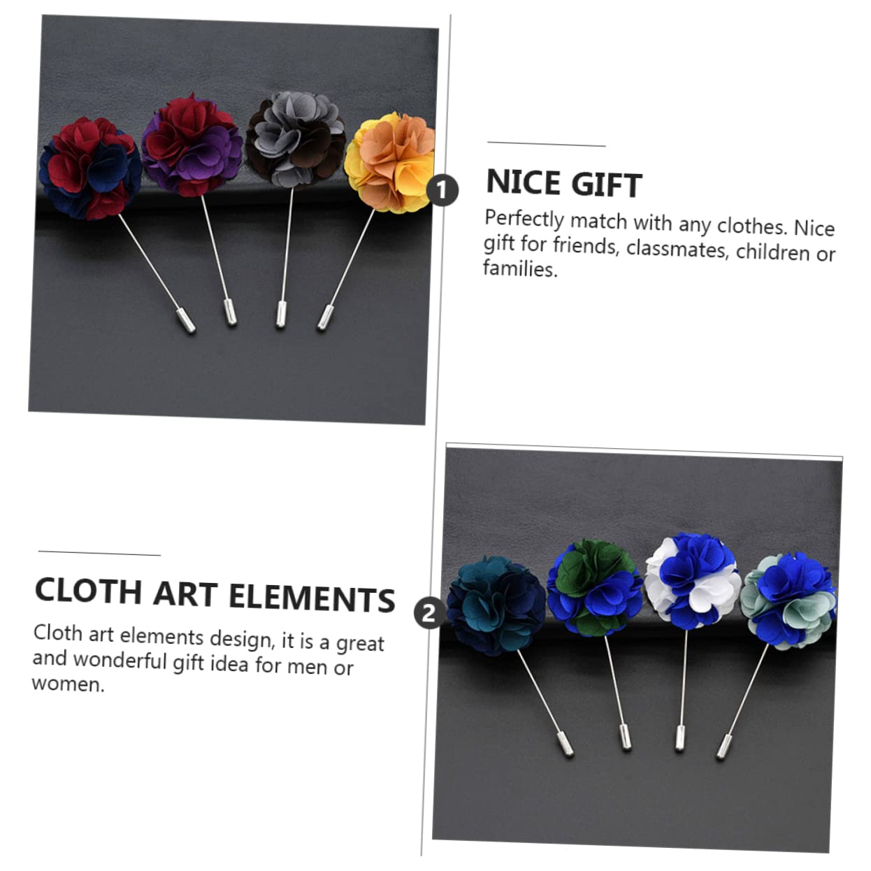 VALICLUD Korsage Kleiden Revers Für Männer Dekoration Anzug-boutonniere Männer Brosche Revers Ansteckblume Hochzeitsdeko Stoffkunst-kragennadel Lange Metallnadel (kupfer)