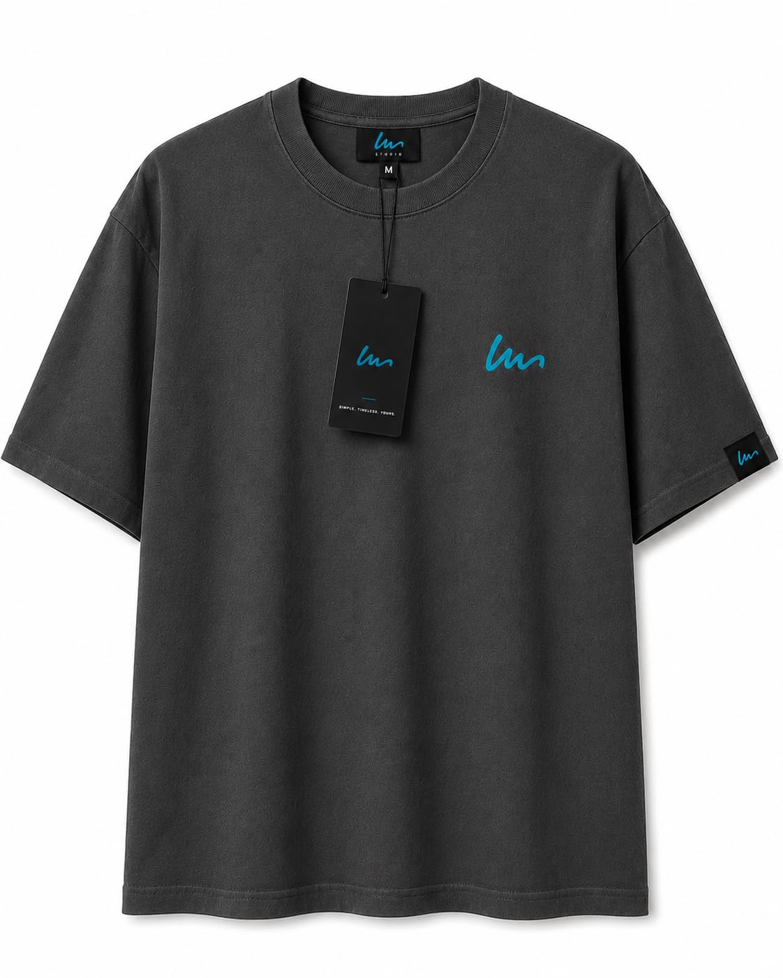 lm studio Oversized T-Shirt for Men and Women, Black, White, and Charcoal Grey Colour, Cotton, Drop Shoulder Baggy Fit-picture-43
