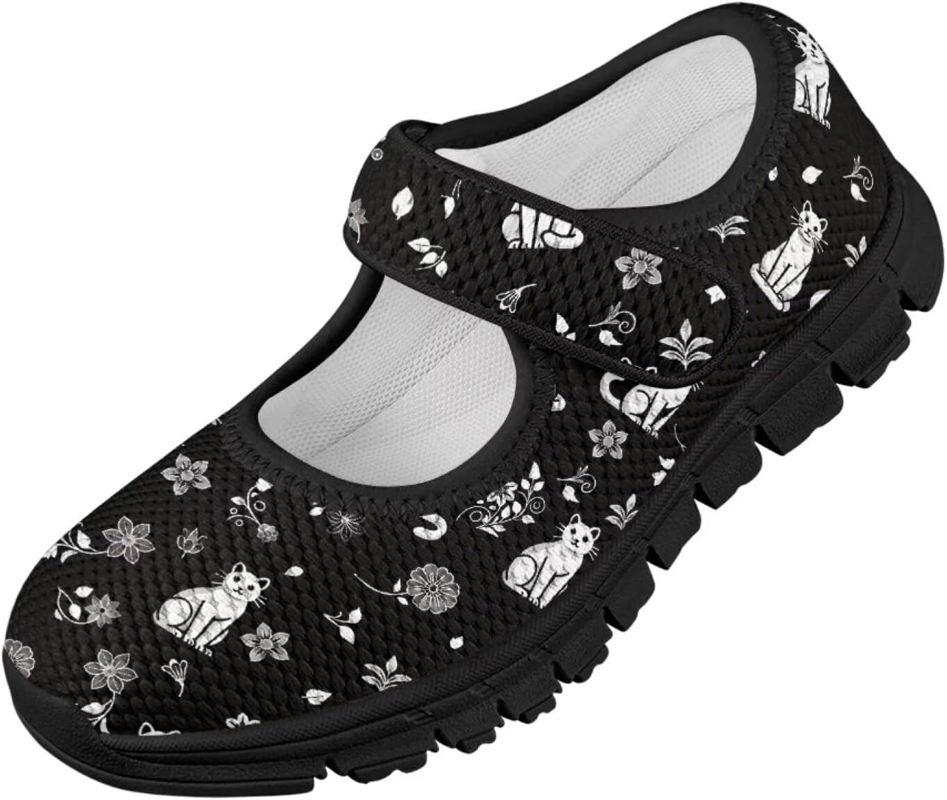 SYtrade Mary Jane Flats Kids Lightweight Walking Shoes Black Sole