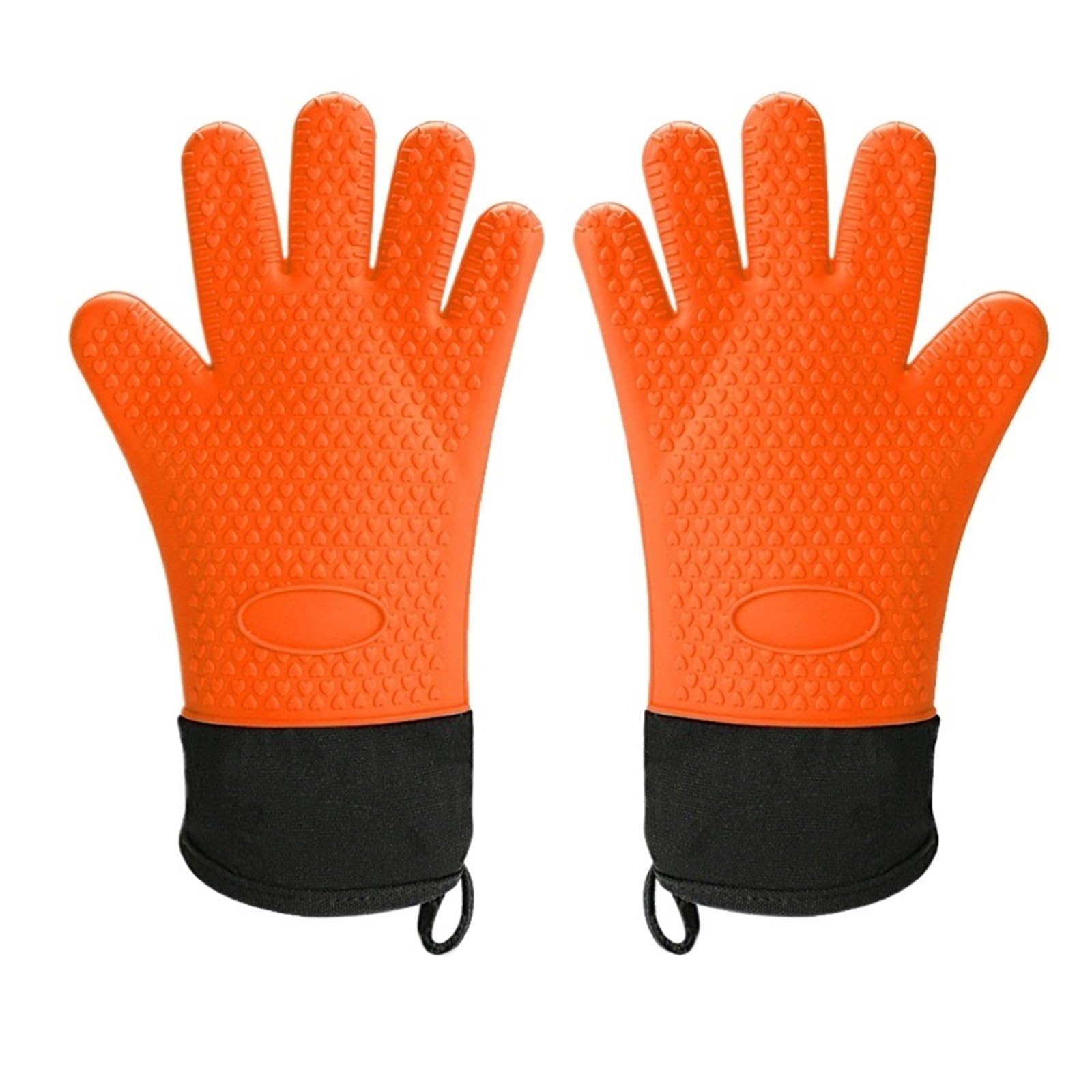 Gants de Four isolés en Silicone, Mitaines résistantes à la Chaleur, Outils Cuisson au Micro-Ondes, Pot Cuisine résistant, 1/2 pièces(2Pcs Orange)
