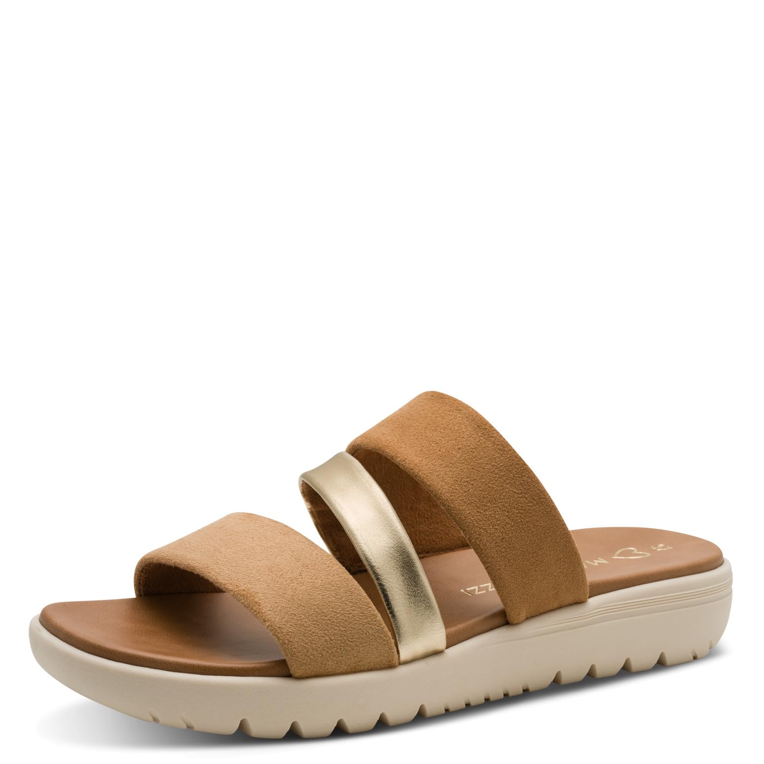 MARCO TOZZI Women Sandal soft Feel Me footbed Vegan soft lining Stylish, beige (ALMOND COMB), 8.5 UK