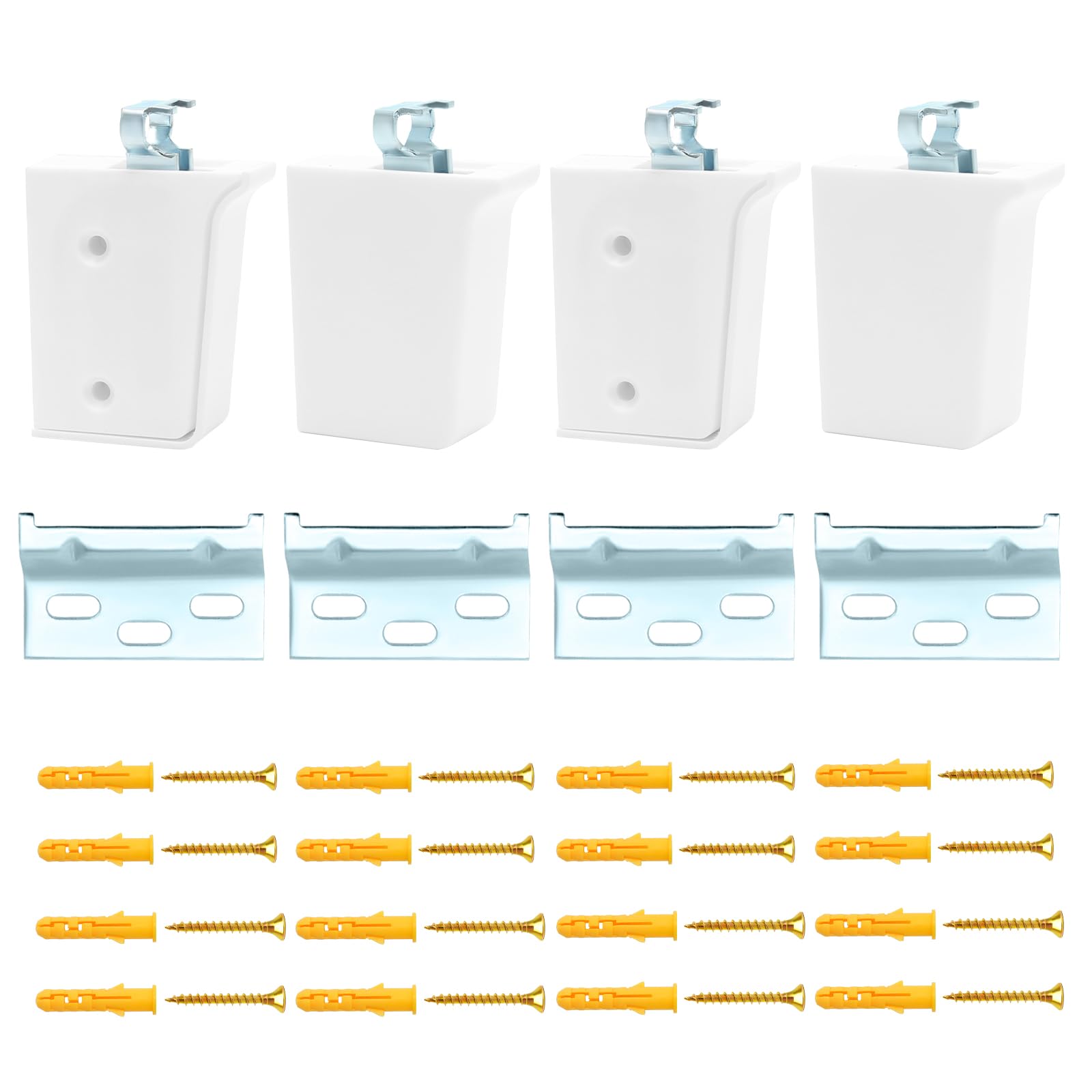 4 Pcs Cabinet Suspension Fittings Hangers, Hanging Bracket Wall Mounting, Kitchen Cupboard Brackets Walls for Plate, Fixing, Furniture