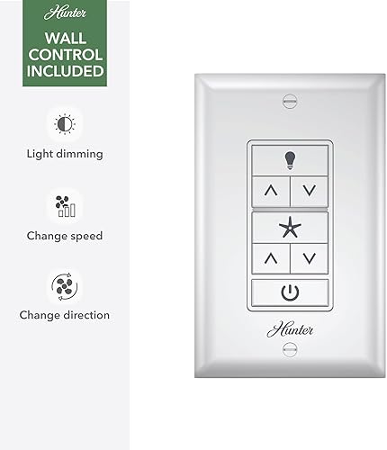 Miniatura 7 de Hunter Ventilador de techo Overton de níquel mate de 60 pulgadas con kit de luz LED y control de pared