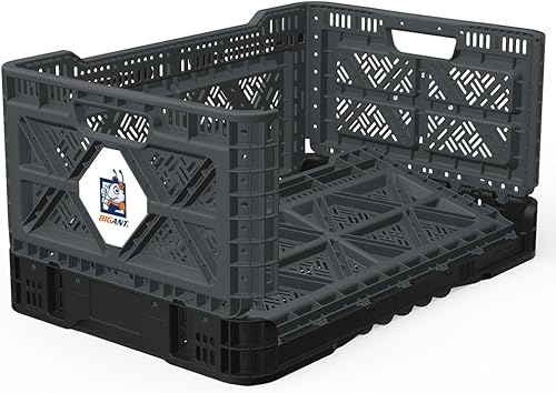 Miniatura 2 de Big Ant - Caja de plástico plegable y apilable de gran resistencia, cierre a presión, contenedor para almacenamiento de herramientas, juguetes