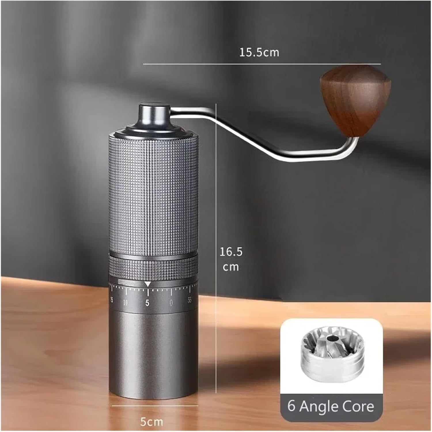Manual Coffee Grinder 5 Core 6 Core 7 Core Coffee Grinder Espresso Stainless Steel Household Portable(Black 7 Core)