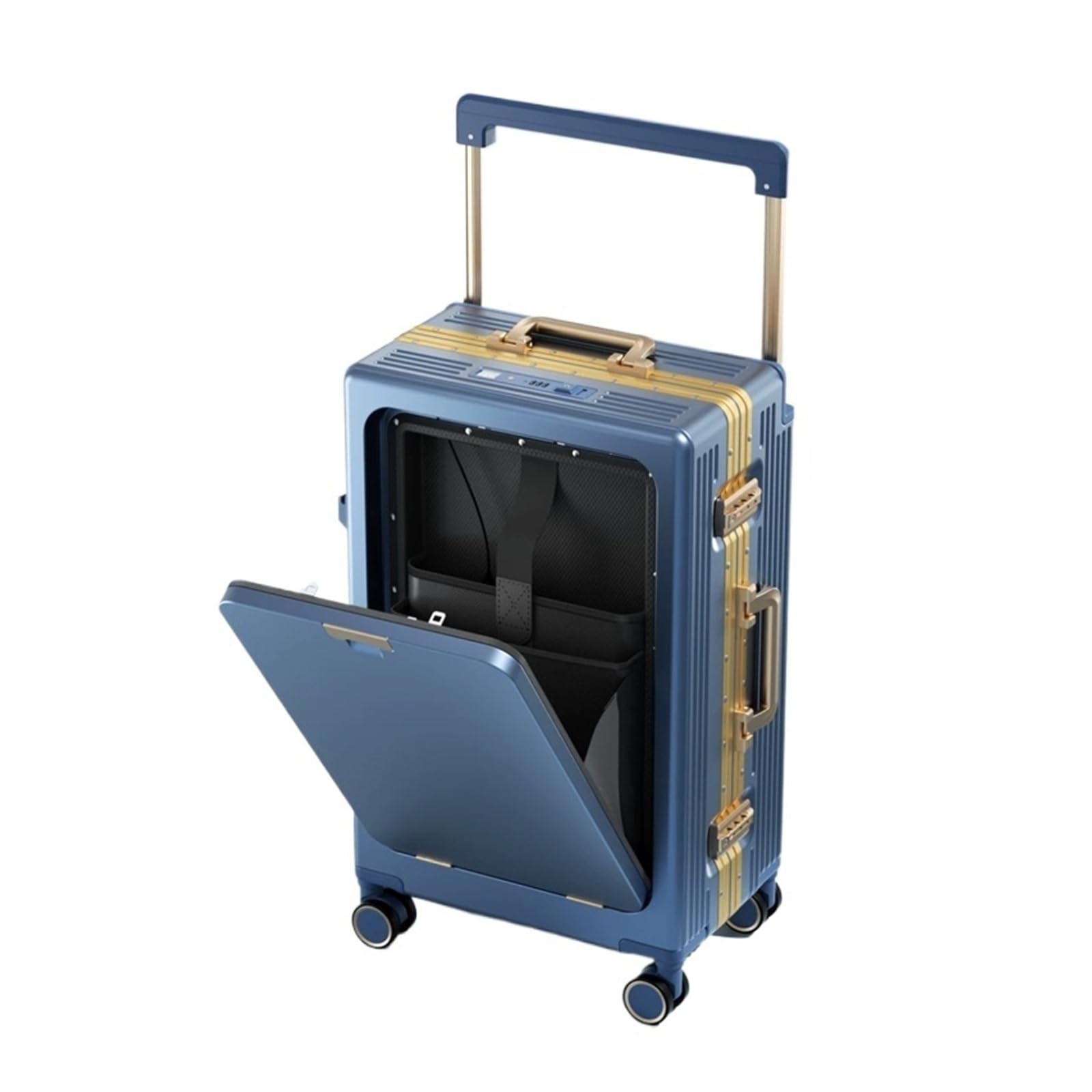 Valigia da viaggio 50,8 cm, 61 cm, 66 cm, 71 cm, marchio di moda con apertura frontale, E, 600 mm, Classico | Valigia da viaggio con asta di trazione larga per computer portatile