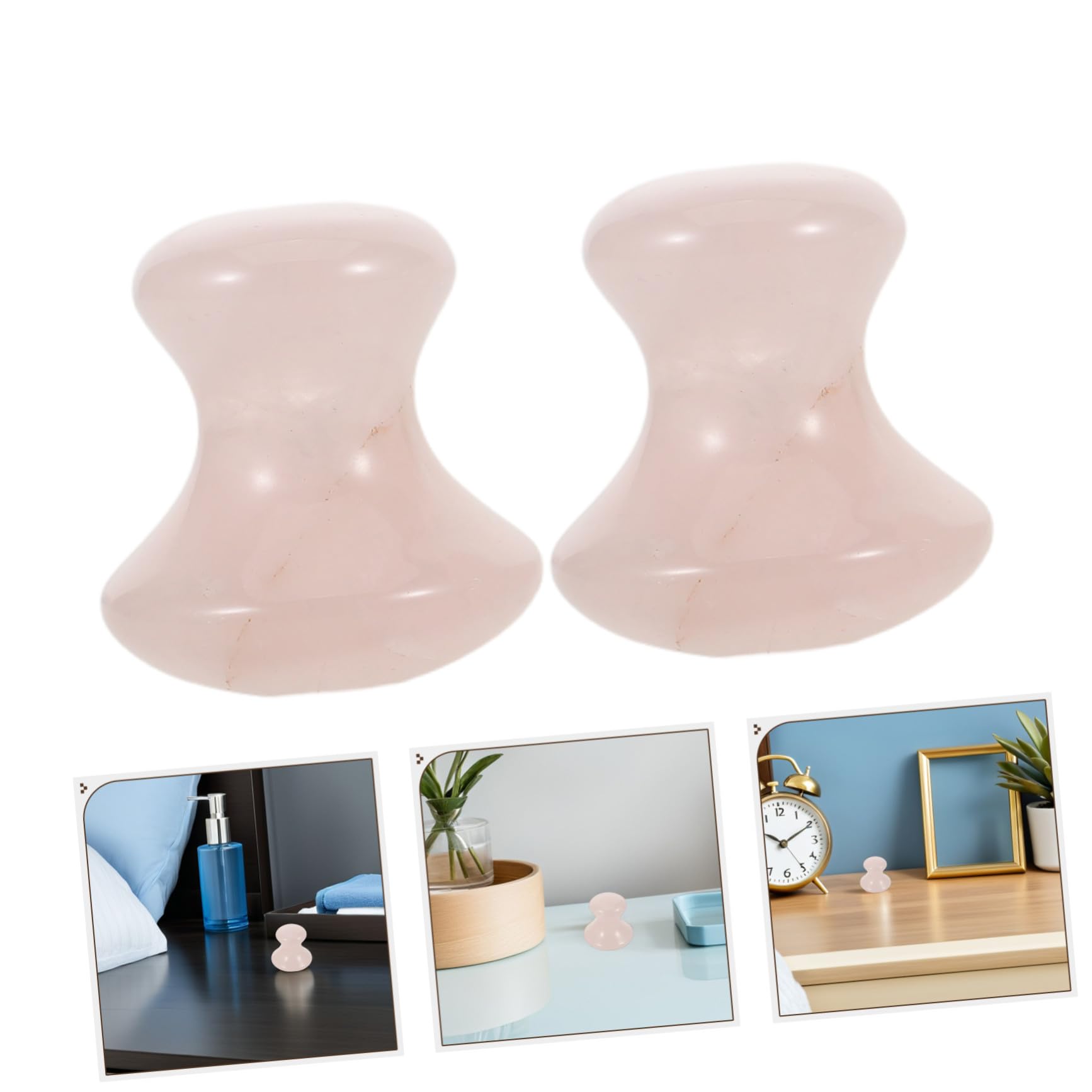 3pezzi Rullo di Pietra per Massaggio Viso Pietra Gua Sha per Raschietto Viso Massaggiatore in Cristallo per Spa e Routine di Bellezza