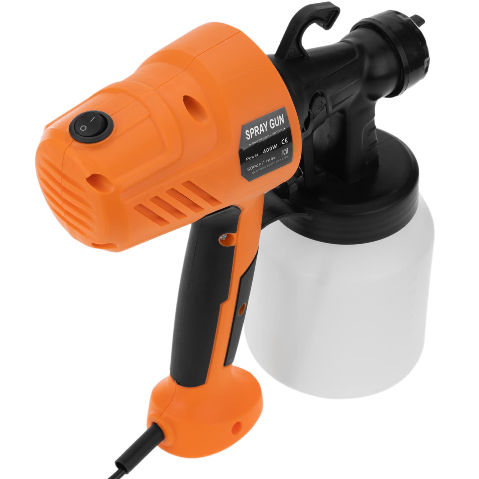 BeMatik - Pistola a spruzzo di Vernice 400 Watt 800 ml, Pistola a spruzzo di Vernice elettrica con Tre modalità di spruzzo
