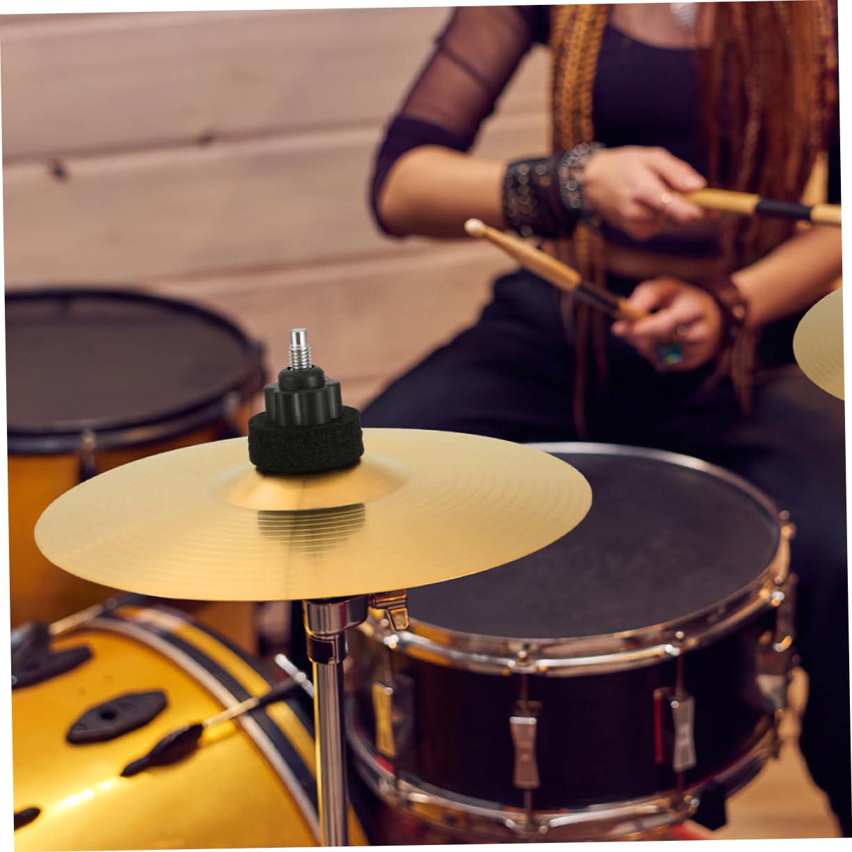 Toddmomy 2pcs Set Cymbals Drum Crash Jazz Percussion Cymbal Musical Splash Cymbal Brass