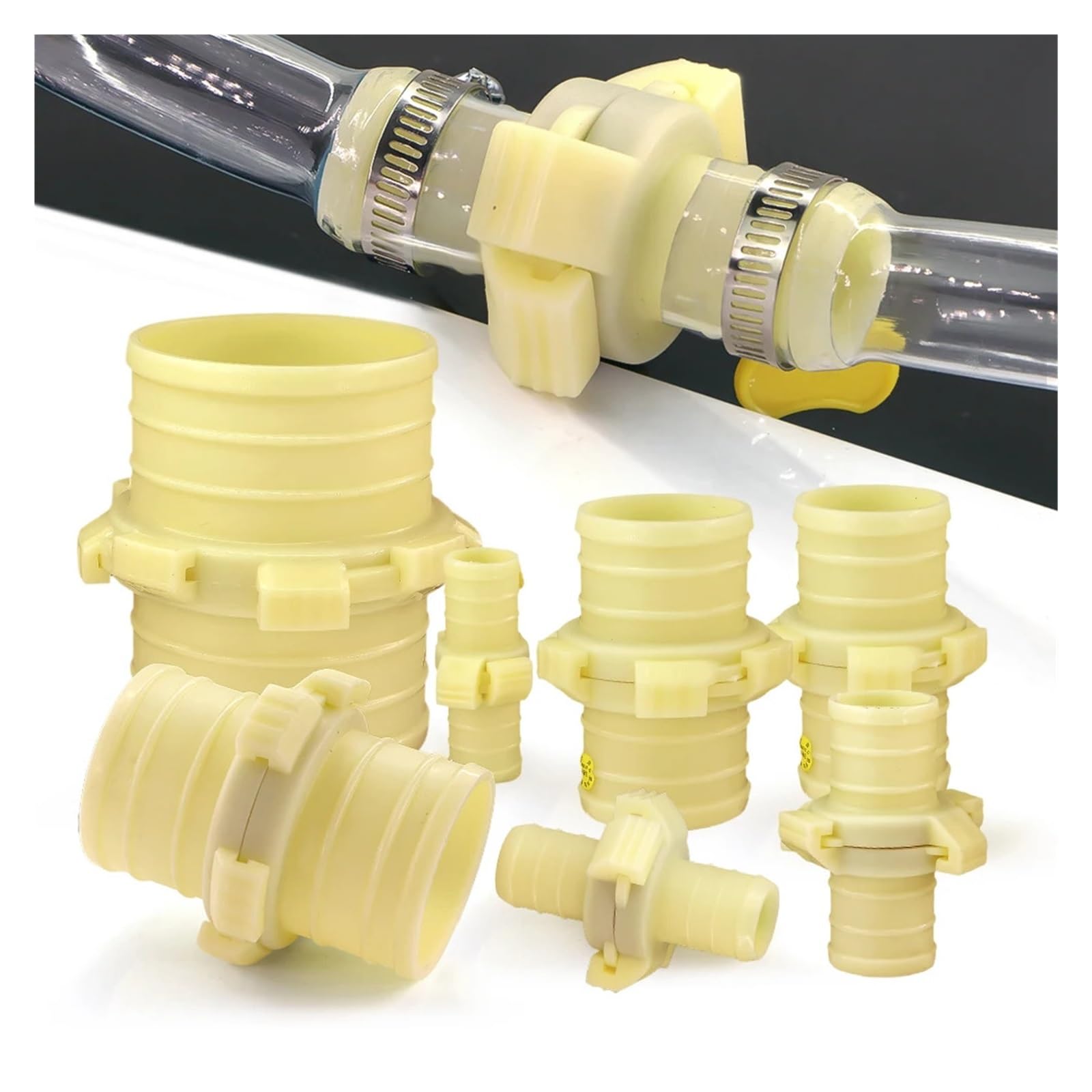 Adaptador de manguera de riego for jardín, conector rápido de plástico ABS, reparación de conexión de tubo de riego agrícola, 25/32/38/50/63/75/100mm(For 75mm Tubing,5pcs)