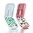 DUBSTAR Small Pill Cutter, Pill Cutter Splitter for Small and Tiny Pills, Portable Pretty Pill Cutters for Large Pills, Cuts Vitamins Tablets for Purse Pocket (2 PCS Pill Cutters, White+Pink)