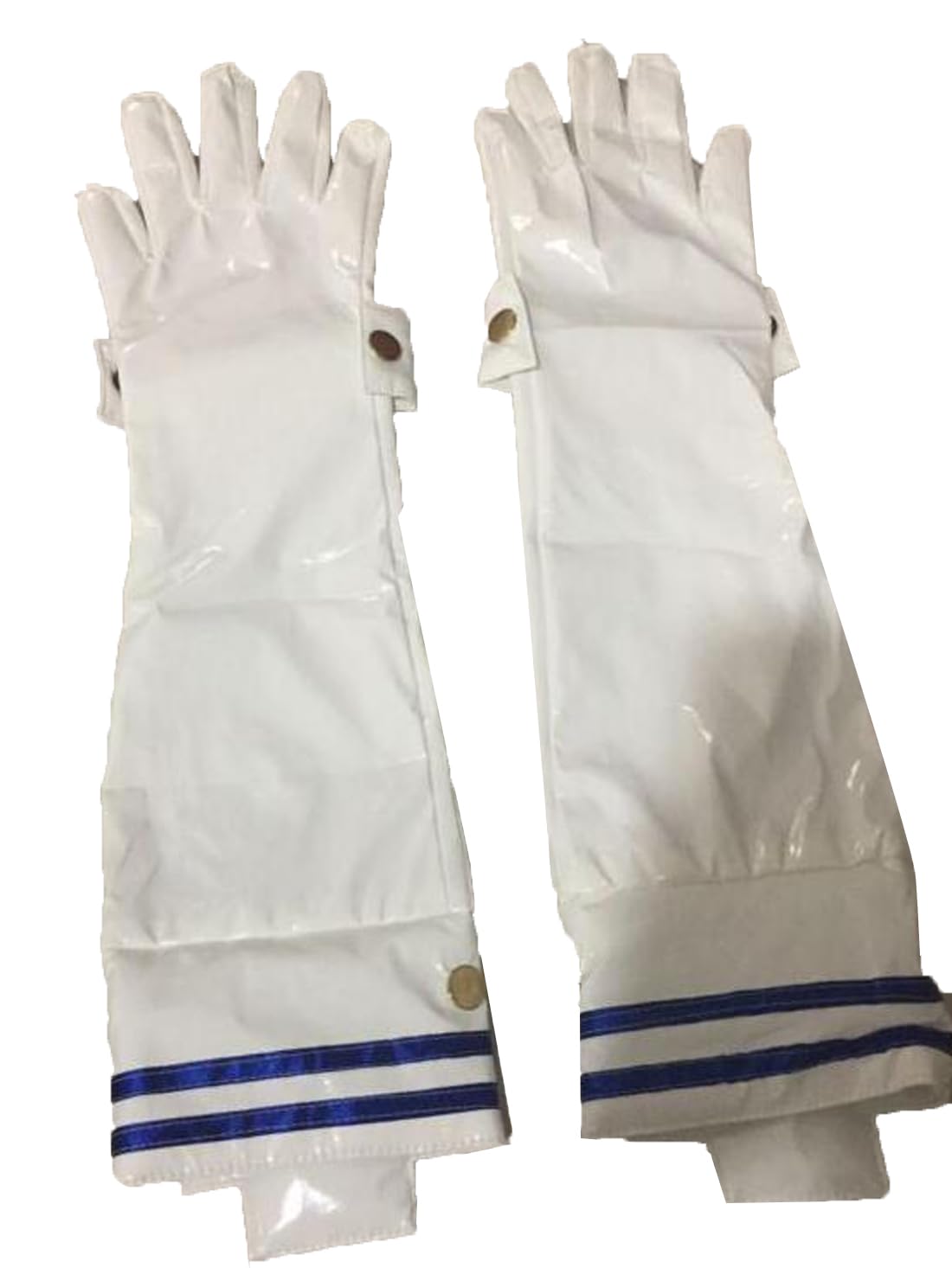 Poetic Walk Anime 3 Cosplay Izuku Midoriya Battle Costume Deku Long Short Gloves Props (White Long, One Size)